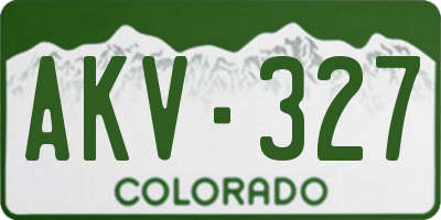 CO license plate AKV327