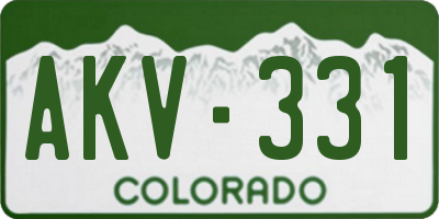 CO license plate AKV331