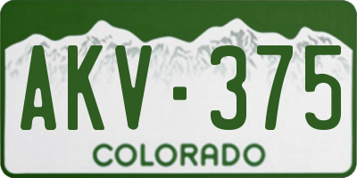 CO license plate AKV375