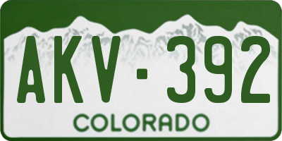 CO license plate AKV392