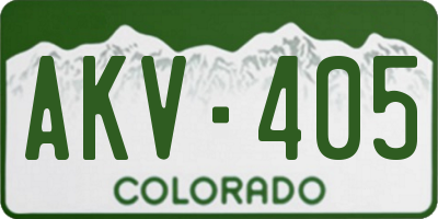 CO license plate AKV405