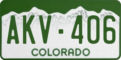CO license plate AKV406