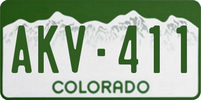 CO license plate AKV411
