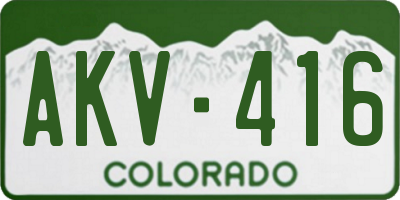 CO license plate AKV416