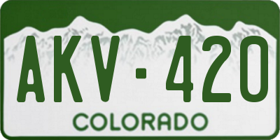 CO license plate AKV420