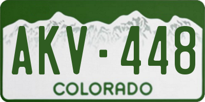 CO license plate AKV448