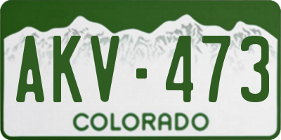 CO license plate AKV473