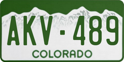 CO license plate AKV489
