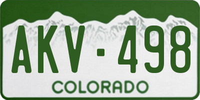 CO license plate AKV498