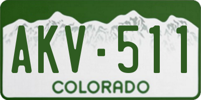 CO license plate AKV511