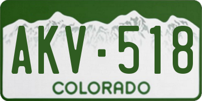 CO license plate AKV518