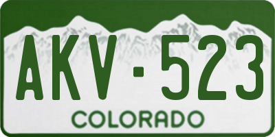 CO license plate AKV523