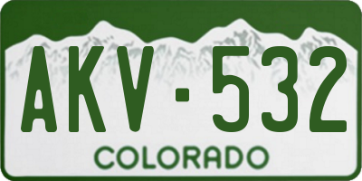 CO license plate AKV532