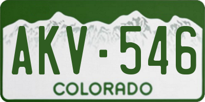 CO license plate AKV546