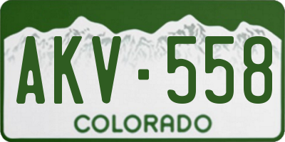 CO license plate AKV558