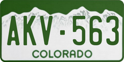 CO license plate AKV563