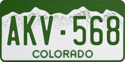 CO license plate AKV568