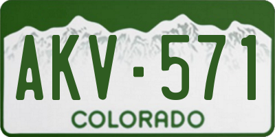 CO license plate AKV571