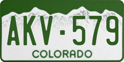 CO license plate AKV579