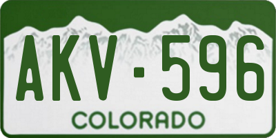 CO license plate AKV596