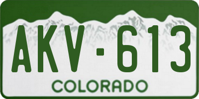 CO license plate AKV613