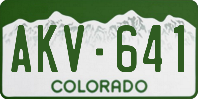 CO license plate AKV641