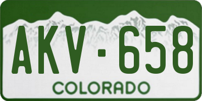 CO license plate AKV658