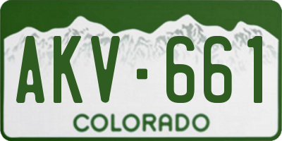 CO license plate AKV661