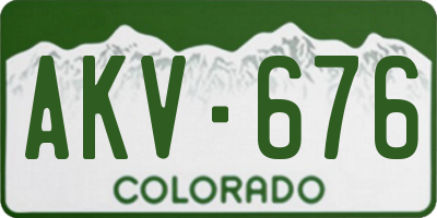 CO license plate AKV676