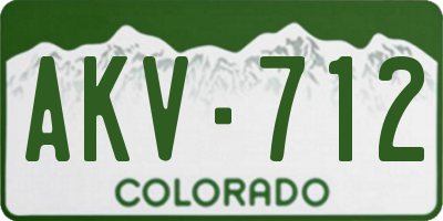 CO license plate AKV712
