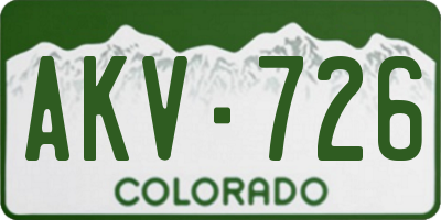 CO license plate AKV726