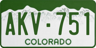 CO license plate AKV751
