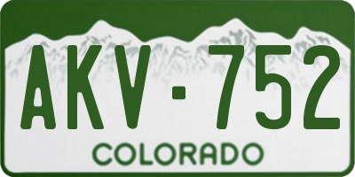 CO license plate AKV752