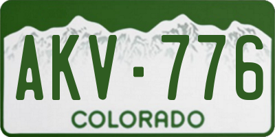 CO license plate AKV776