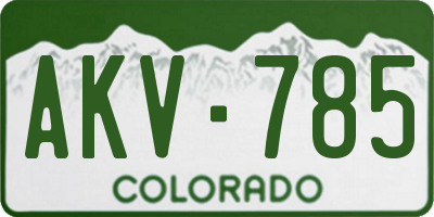CO license plate AKV785