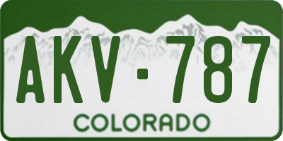 CO license plate AKV787