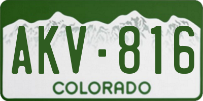 CO license plate AKV816