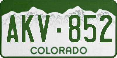 CO license plate AKV852