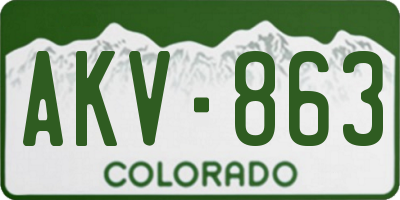 CO license plate AKV863
