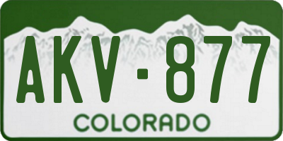 CO license plate AKV877