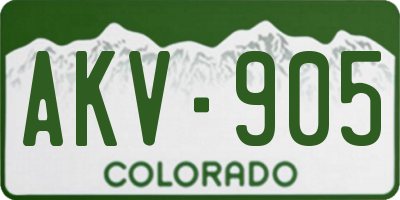 CO license plate AKV905