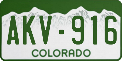 CO license plate AKV916