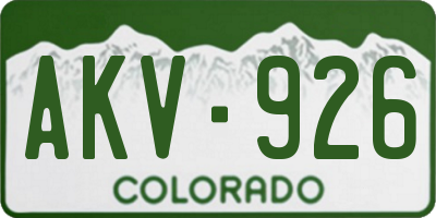 CO license plate AKV926