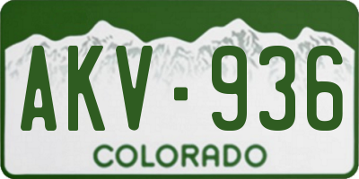CO license plate AKV936