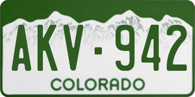 CO license plate AKV942