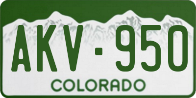 CO license plate AKV950