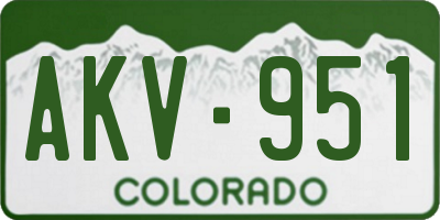 CO license plate AKV951