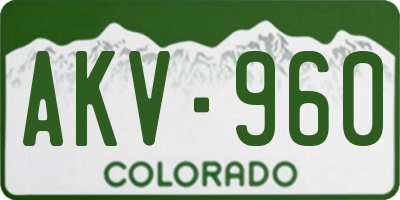 CO license plate AKV960