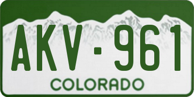 CO license plate AKV961