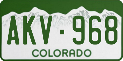 CO license plate AKV968